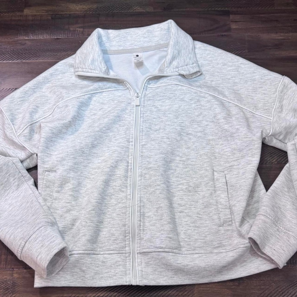 Yogalicious Scuba Elite Jacket XS Grey Excellent Full Zip Athleisure Sweatshirt